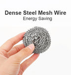 Display of several stainless steel wire scrubbers, emphasizing their robust construction.