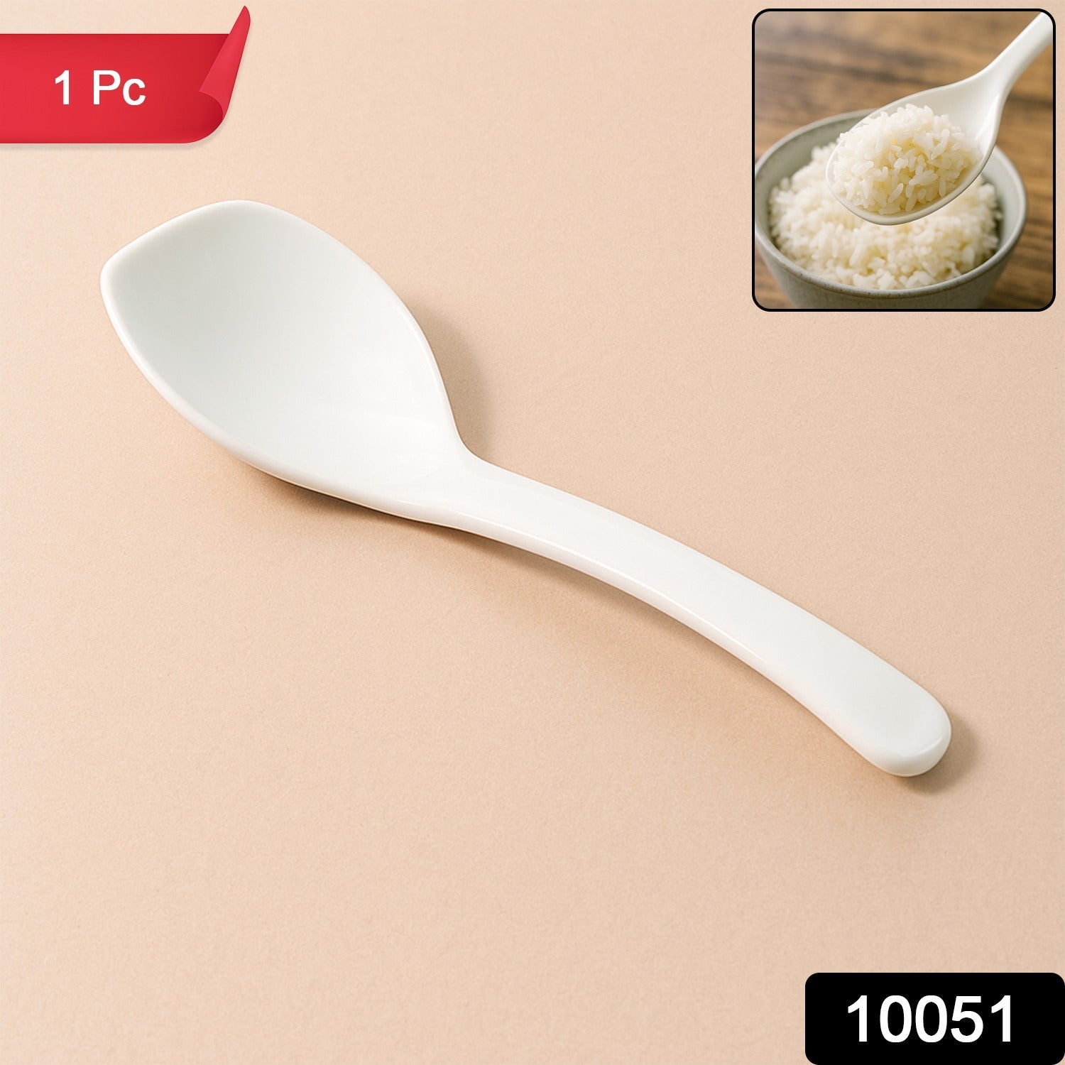 Heat-resistant white rice serving paddle ideal for sticky rice