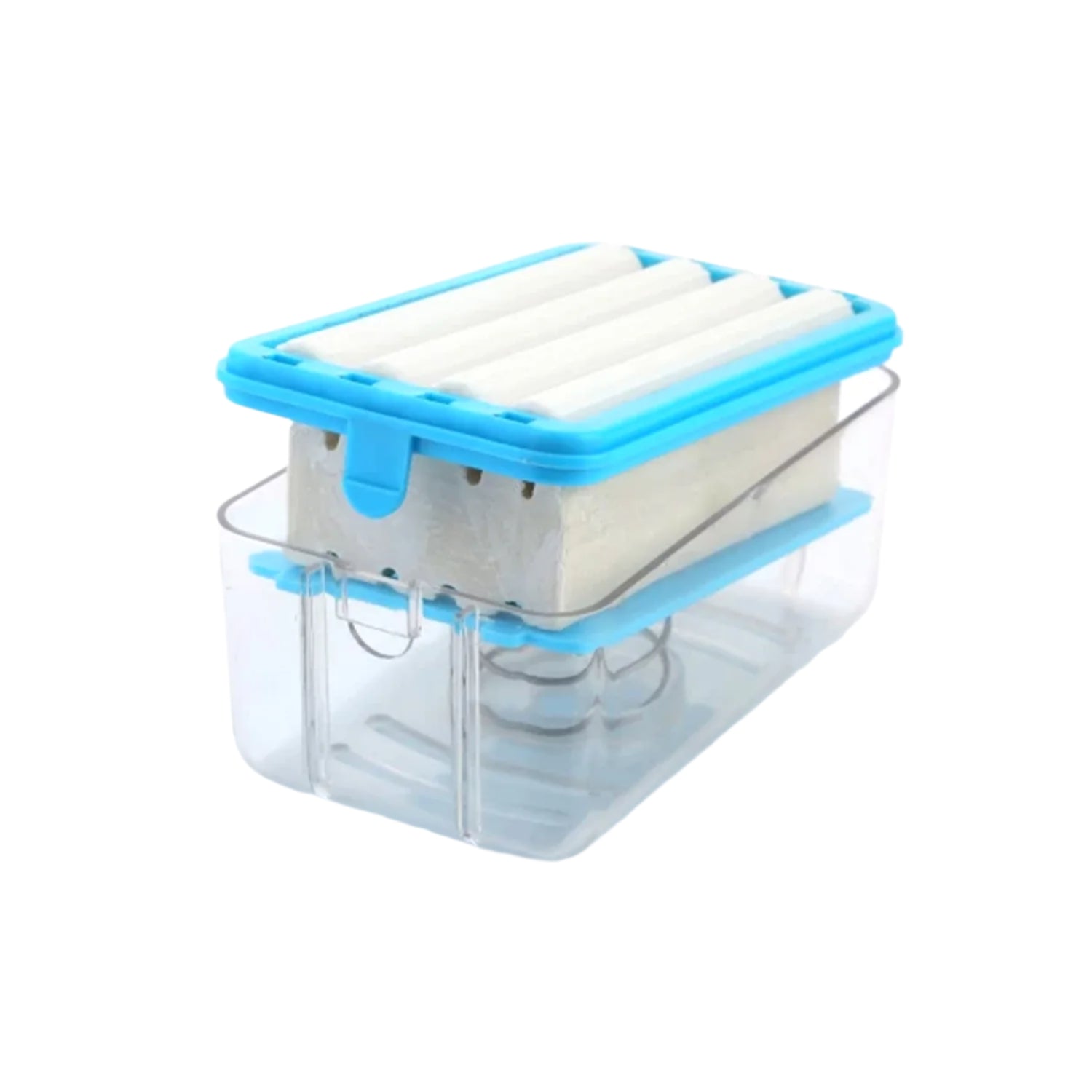 The compact soap roller and case, ready for storage or travel.