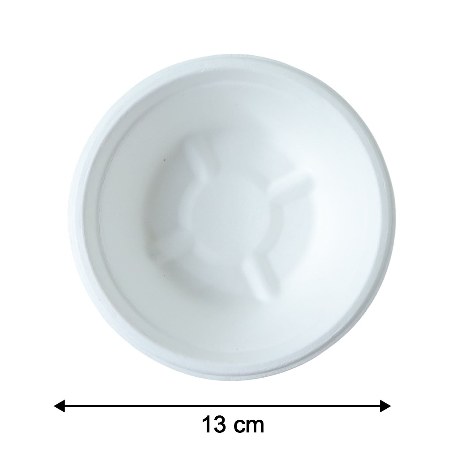 Vegnar 240ml compostable bowl with overlay showing product dimensions in centimeters