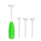 The complete set of the vegetable corer and its interchangeable drill heads.