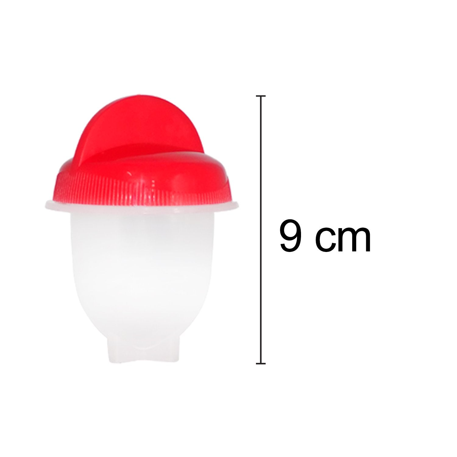 Process of cracking an egg directly into the nonstick egg cooker cup.