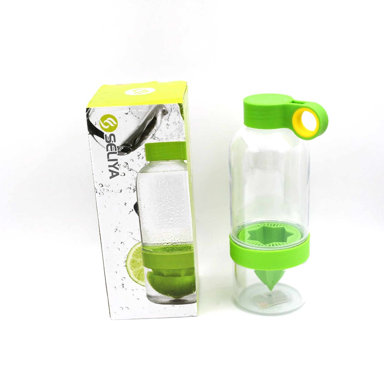 Refreshing fruit infuser water bottle with sliced oranges and mint.