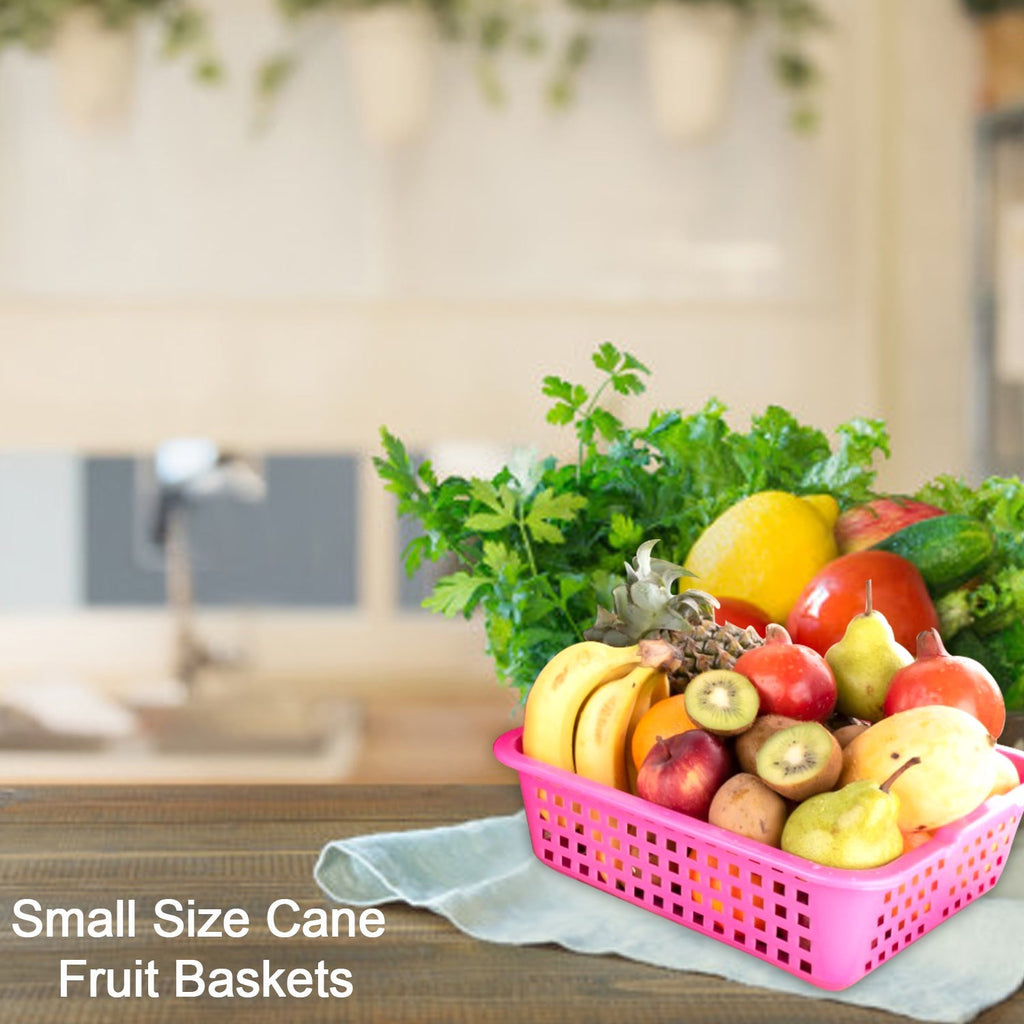 Round cane basket displaying vibrant fruits and vegetables.