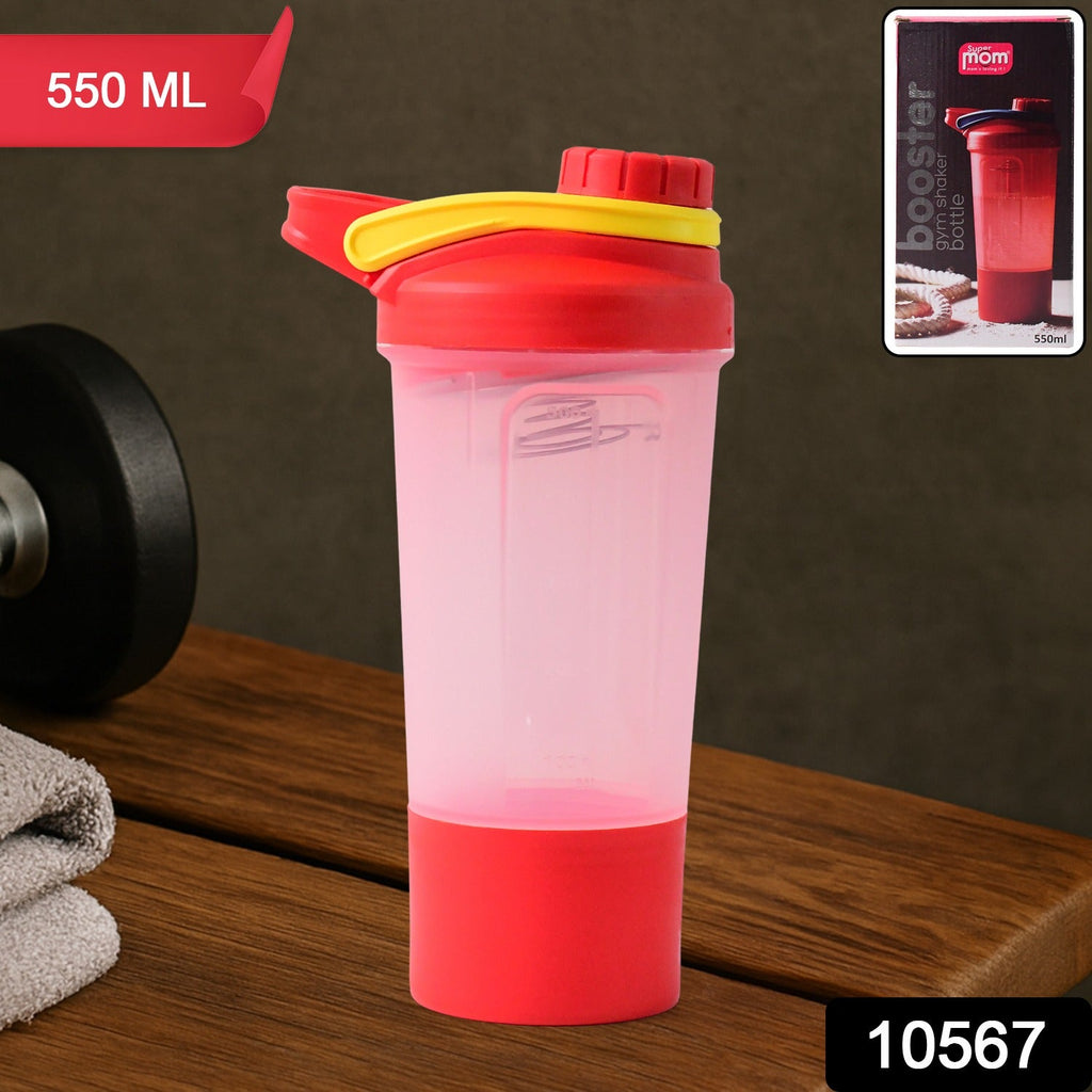 Premium gym shaker bottle 550ml for protein and nutrition drinks