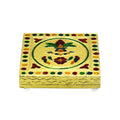 Handcrafted wooden bajot with detailed floral carvings, ideal for pooja or home decor.
