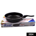 Side view of the hard anodized fry pan showcasing its sleek design.