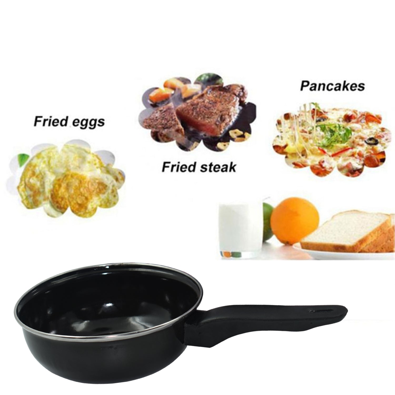 Side view of the 12-inch non-stick frying pan, perfect for everyday gas cooking.