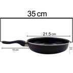 Close-up of the induction base of the nonstick fry pan.