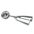 Full view of the durable stainless steel ice cream scoop.