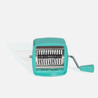 Versatile food chopper featuring a clear container for collecting chopped ingredients.