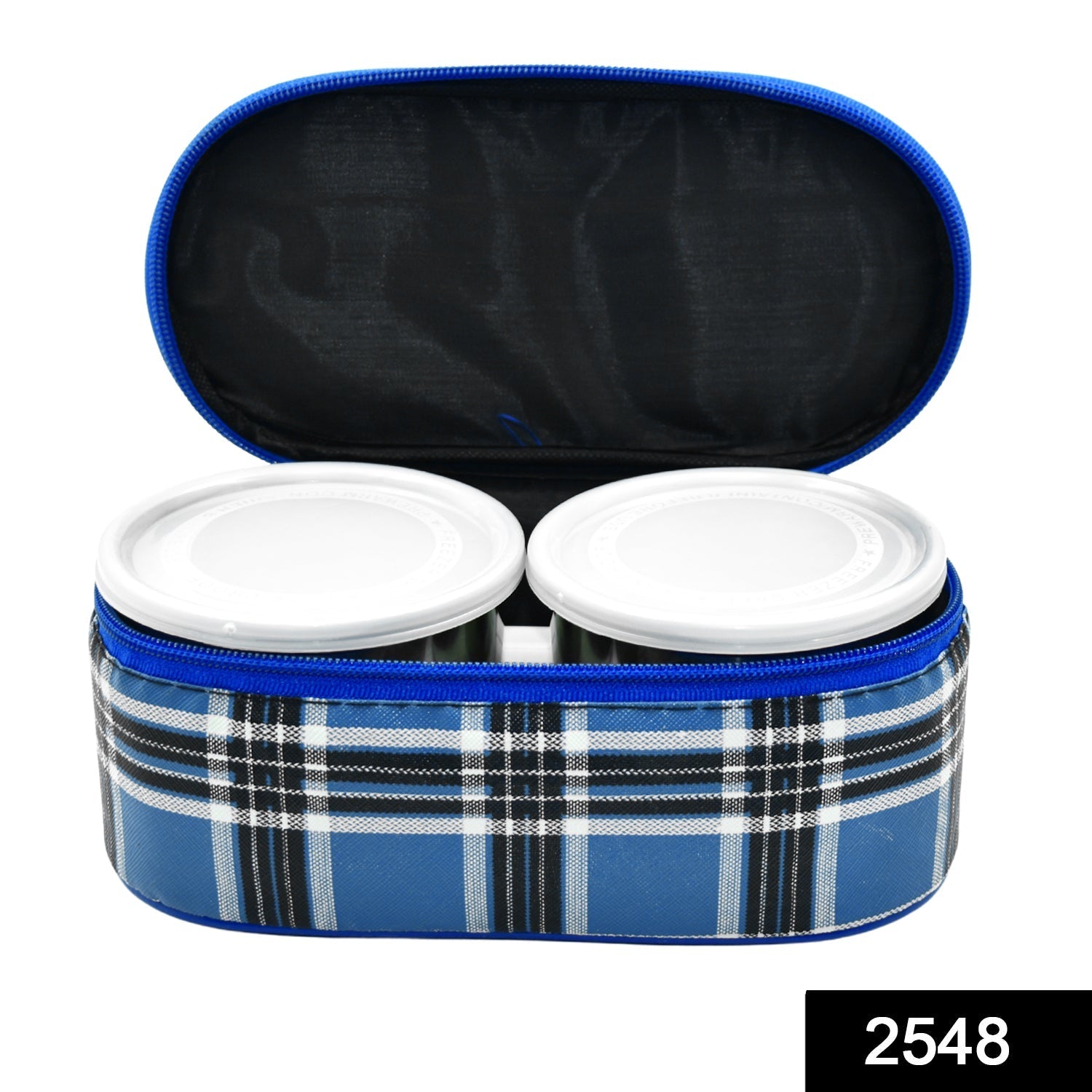 Three round stainless steel tiffin containers neatly stacked.