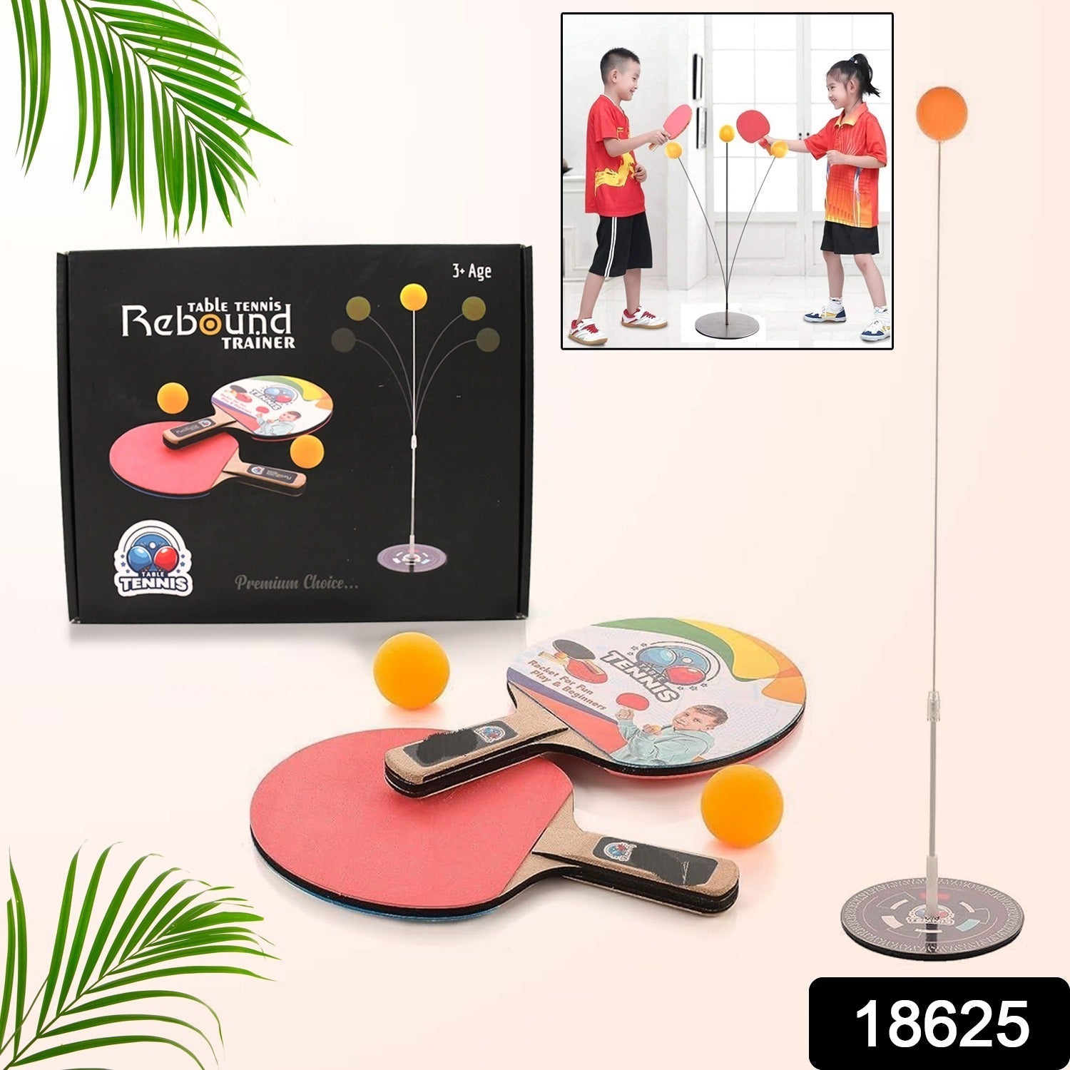 Wooden table tennis rackets included in the Wiff Waff trainer set.