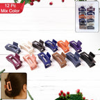 Matte rectangle hair claw clip with strong grip in assorted colors