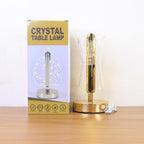 Artistic shot of crystal LED double shade lamp enhancing room décor