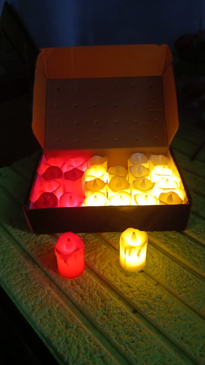 Overhead view of a Flameless LED Candle, ready to illuminate your space safely.