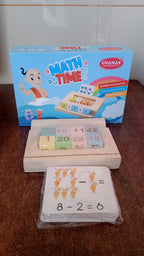 Packaging for the Aditi Wooden Math Game, an educational toy for young learners.
