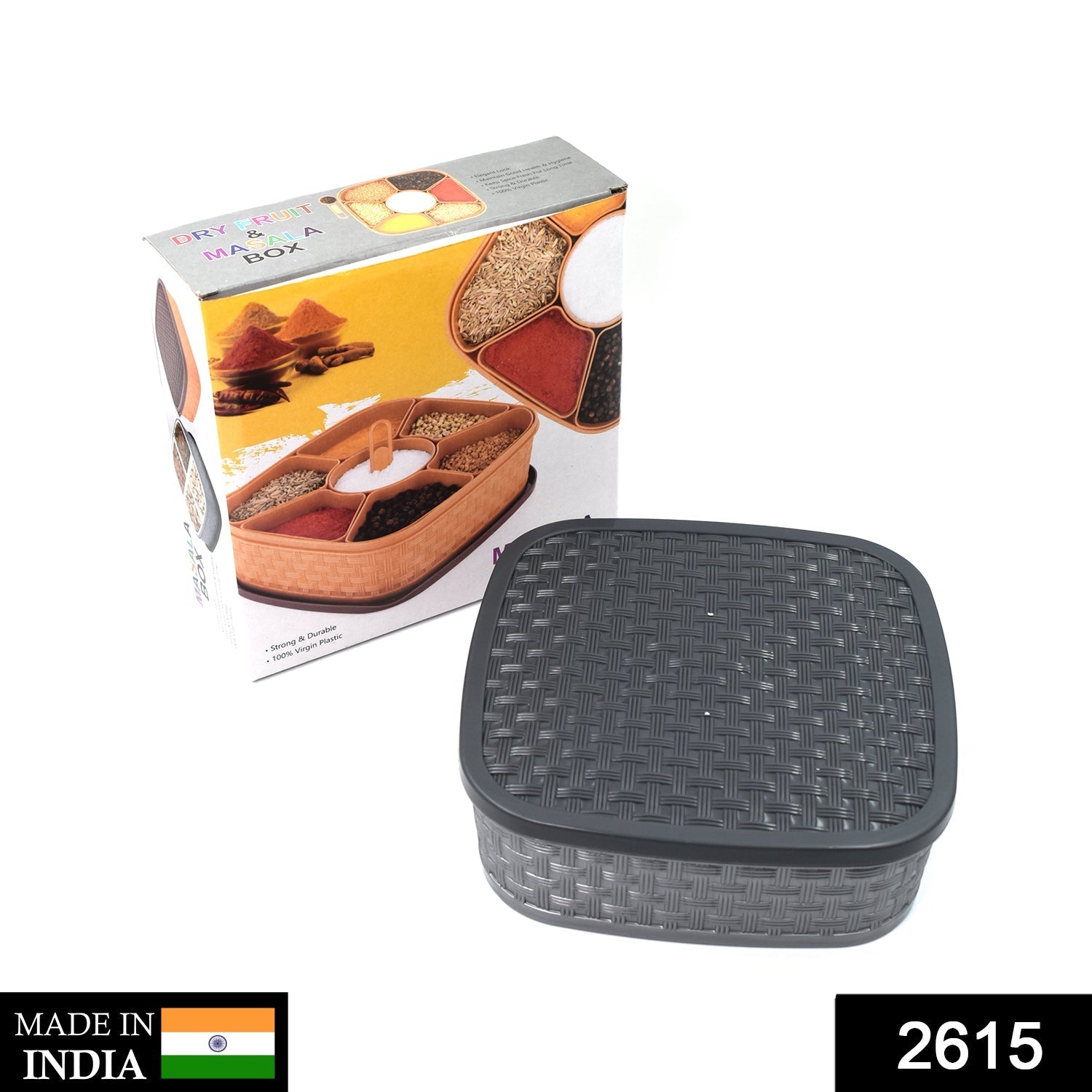 Assorted dry fruit chocolates presented elegantly in a multi-compartment gift box.