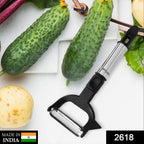 Quickslice Julienne Vegetable Peeler showcasing both the julienne and peeling blades.