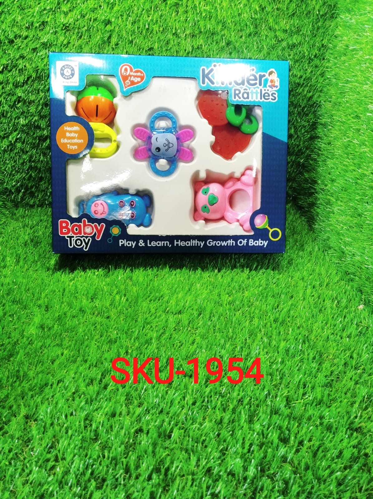Overview of the complete Aditi Baby Rattles Set for kids.