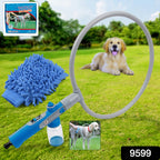 Close-up of the ring-shaped Pet Shower Sprayer head with a microfiber glove.