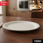 Premium round melamine dinner plate 28cm showing smooth white surface