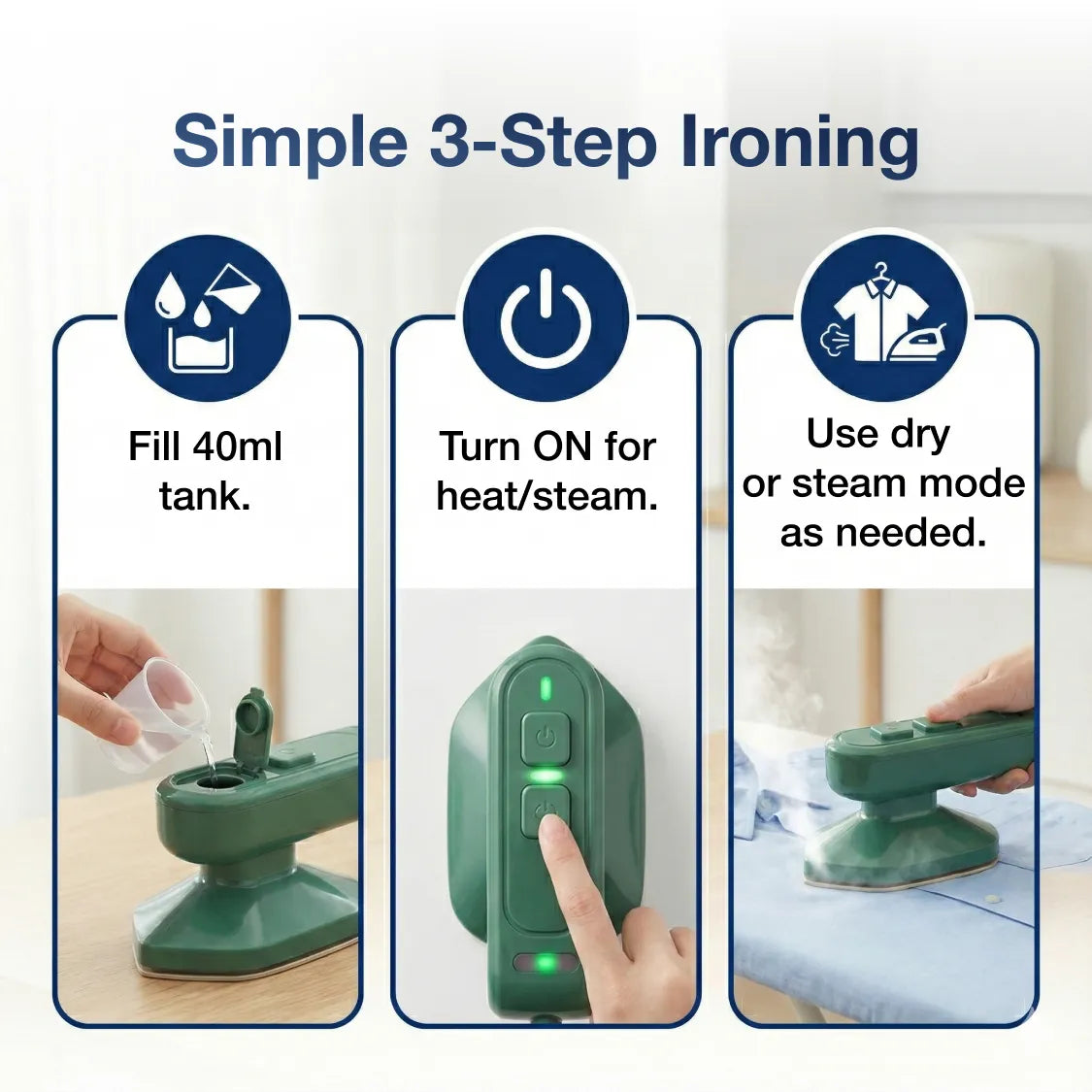 Packaging of the travel-friendly garment steamer, ready for gifting or travel.