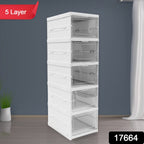 A close-up of the stackable storage cart highlighting its compact dimensions.