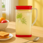2000ml square plastic water jug with an easy-pour spout and secure lid.