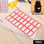 Organized items labeled with writable stickers