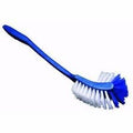 Ergonomic 2-in-1 hockey stick toilet brush for deep cleaning.