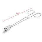Side view of the sturdy 31cm BBQ tongs, highlighting their robust construction.