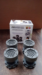 Four-piece adjustable anti-vibration pad set for stabilizing heavy appliances