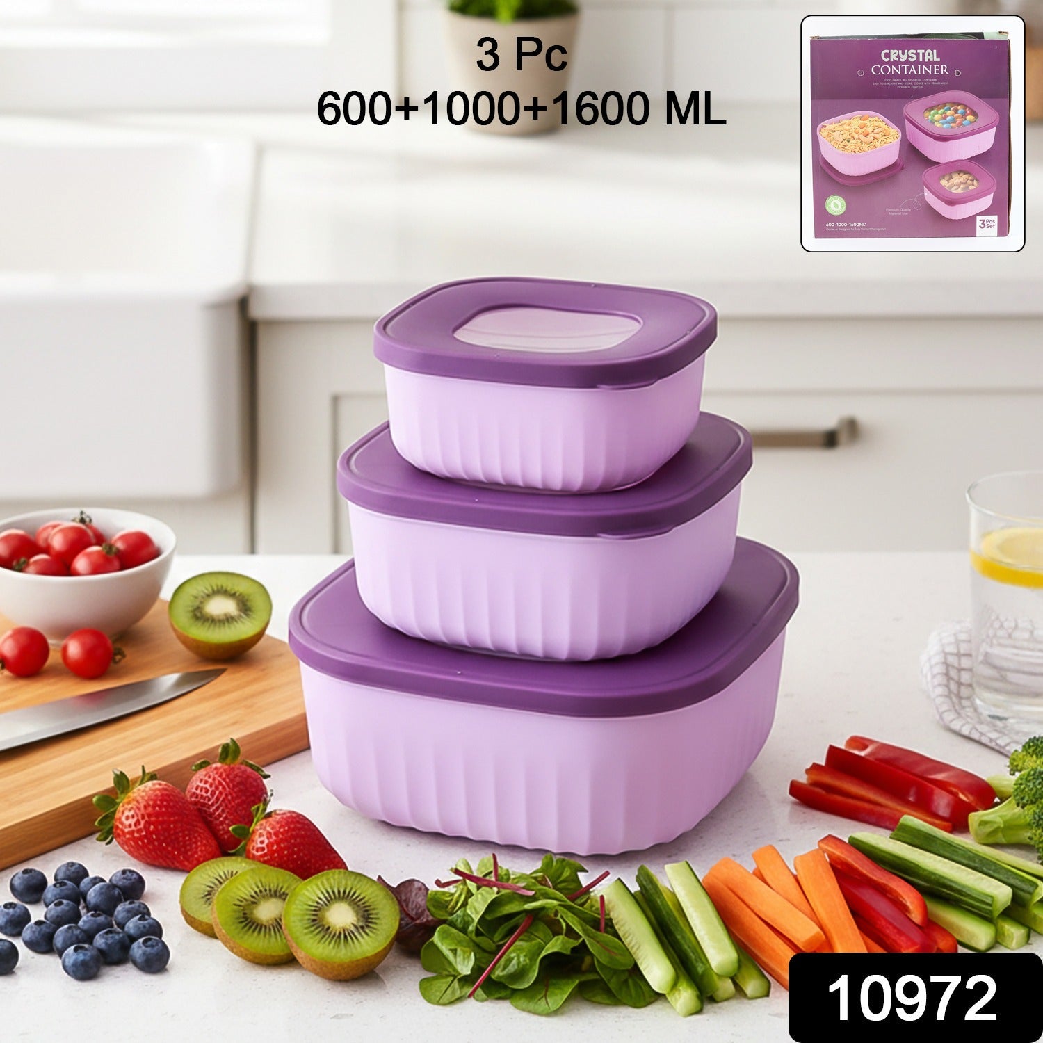Stacked square food containers with secure lids for efficient fridge storage