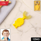360 degree U-shape baby toothbrush with gentle silicone bristles