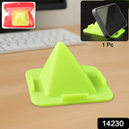 Universal pyramid phone holder designed for desk and table use
