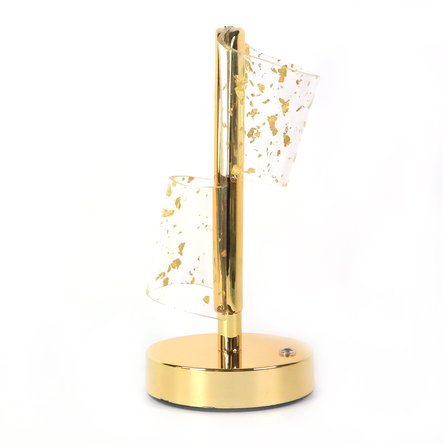 Golden crystal LED table lamp used as bedside night lamp