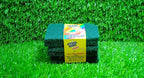 Aqua green scrub sponge pads on a white background, ready for household tasks.