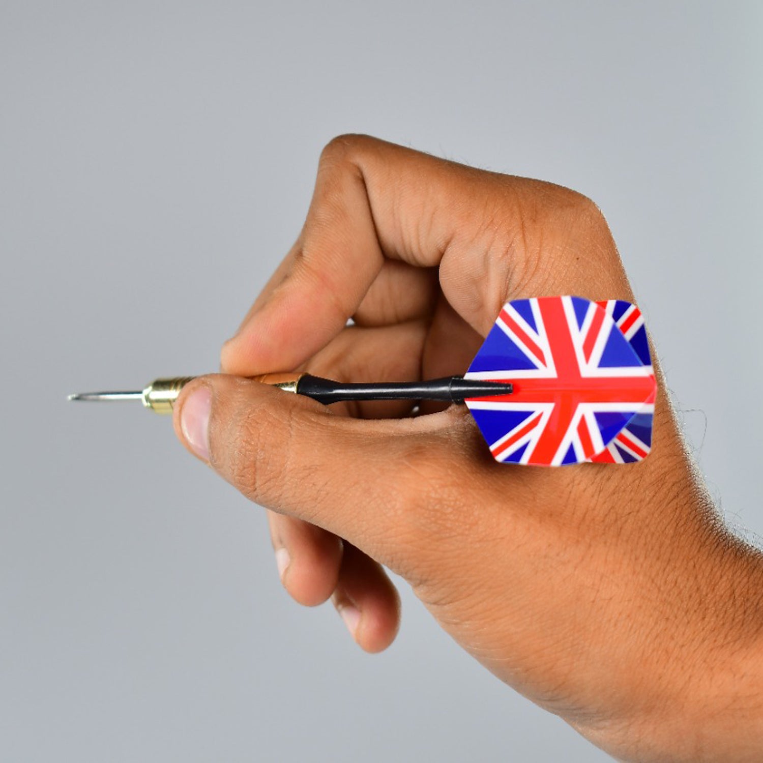 Three durable steel tip darts ready for a game of darts.