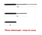 The multi-function collapsible self-defense stick ready for use.