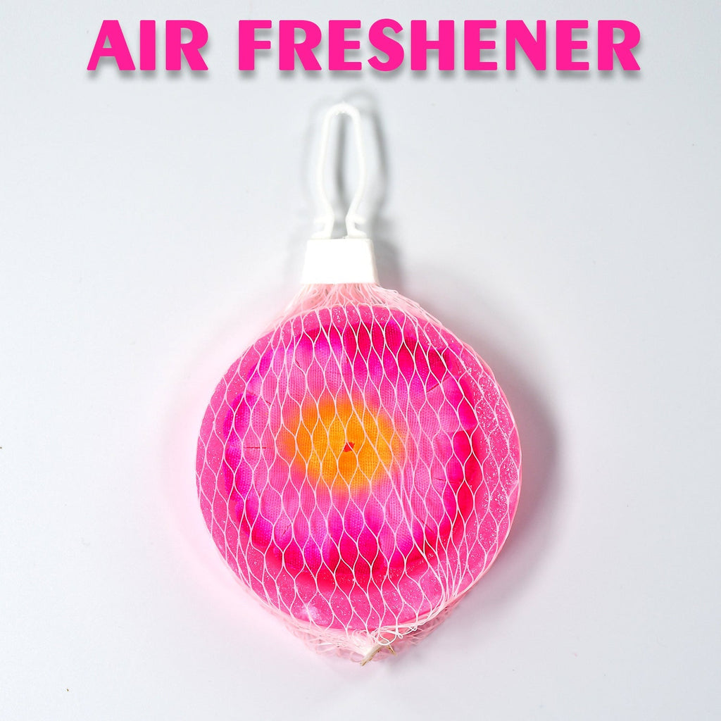 Flower-scented air freshener block effectively neutralizing toilet odours.