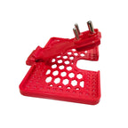 Multi-purpose wall mount stand securely holding a smartphone while charging.