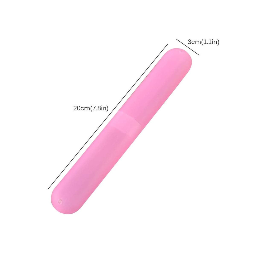 Set of colourful toothbrush travel cases made from hygienic plastic.