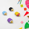 A delightful Kids Eraser Set featuring cone, donut, lollipop, and ice cream shapes, perfect for school.
