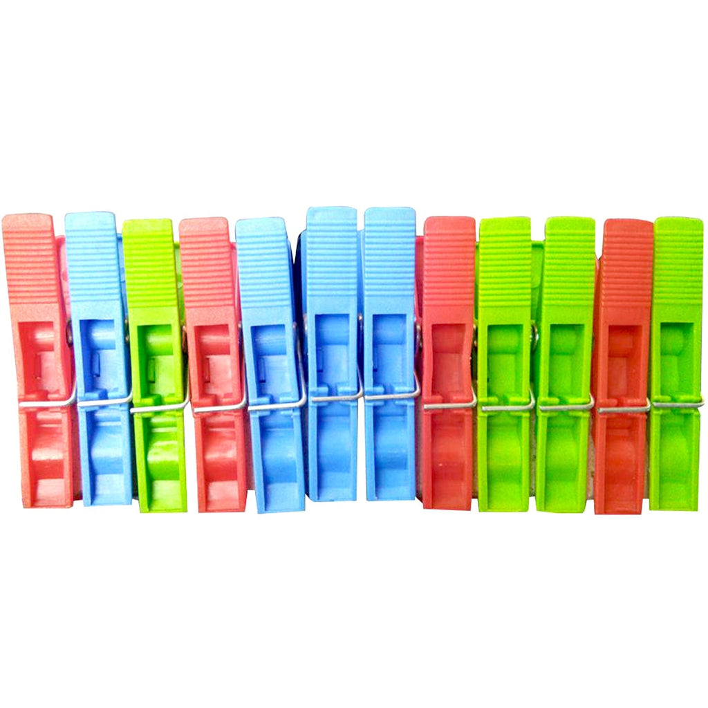 Assorted colour cloth clips neatly arranged, ready for versatile home use.