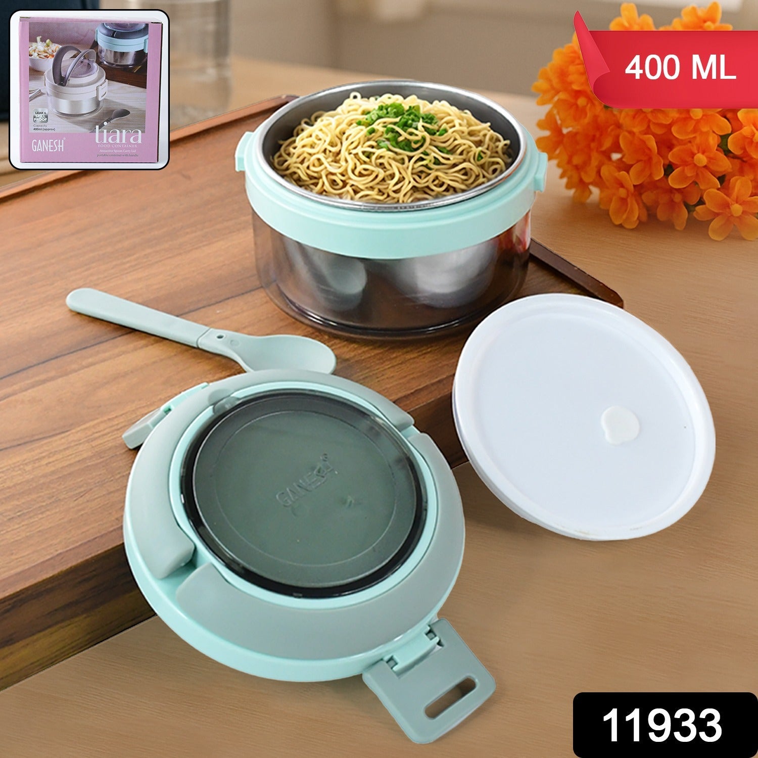 Ganesh Tiara 400ml stainless steel insulated tiffin box for lunch