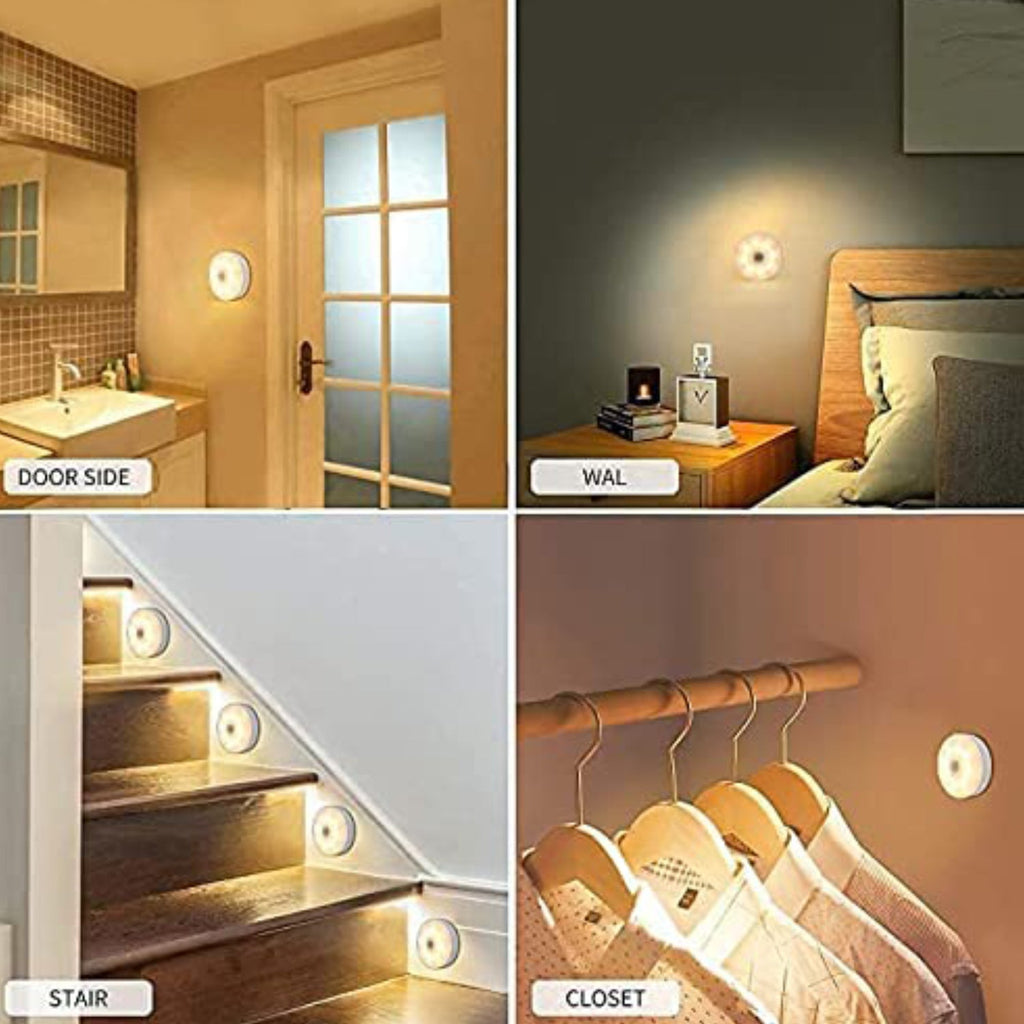 Wireless Motion Sensor LED Light installed under a kitchen cabinet, providing task lighting.