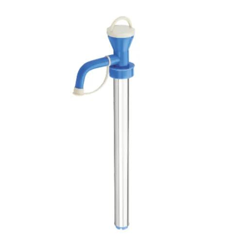 Side view of the stainless steel manual oil pump, perfect for daily cooking.