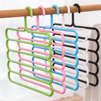 View of the versatile 5-layer plastic hanger designed for various garments.