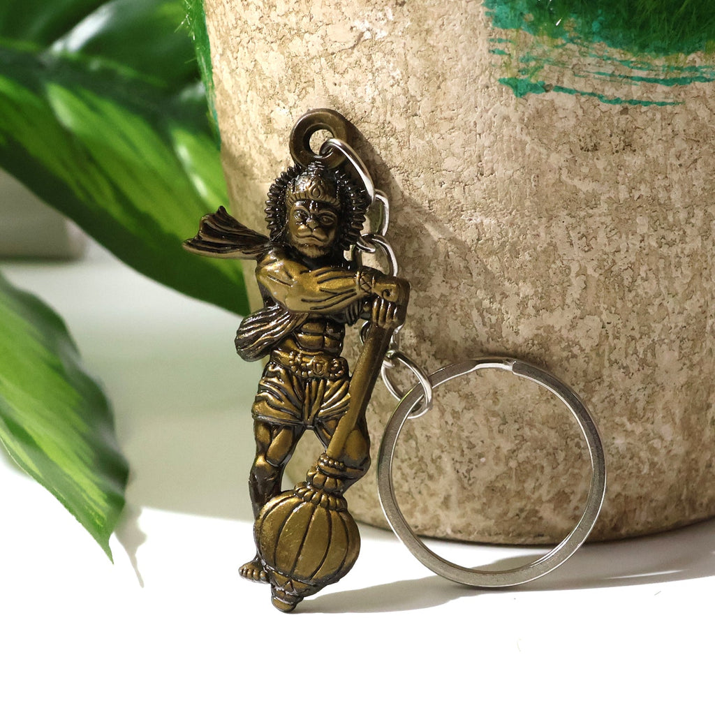 Hanuman metal keychain set with sturdy rings for secure attachment